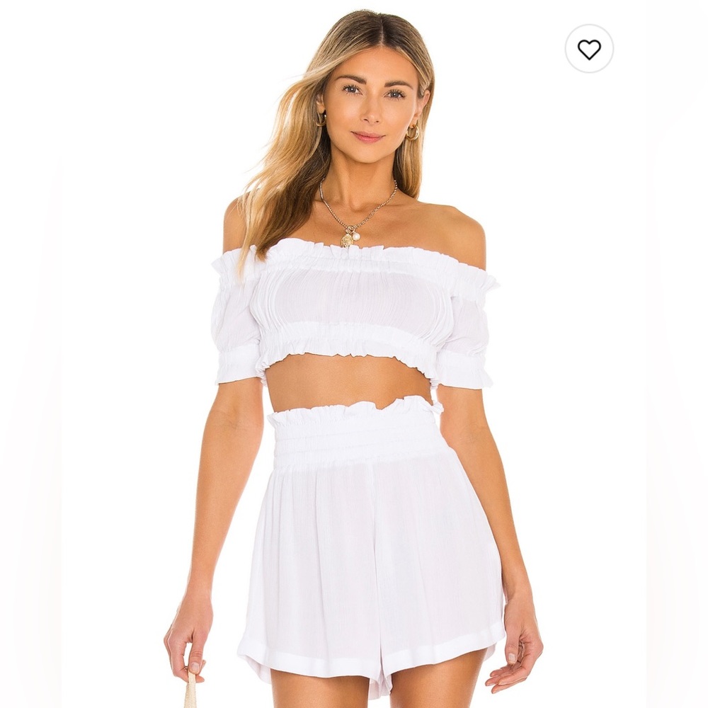 Lovers + Friends-INNIKA TOP & BOTTOM -2 piece white linen set